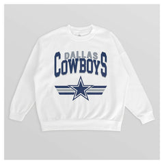 Dallas Cowboys Gameday Couture Women's Swift Strike Premium Oversized Fleece Pullover Sweatshirt - White - NFL