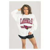 Arizona Cardinals Gameday Couture Women's Swift Strike Premium Oversized Fleece Pullover Sweatshirt - White - NFL