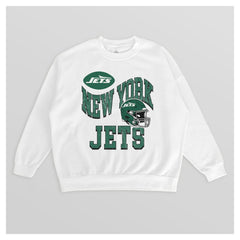 New York Jets Gameday Couture Women's Oversized Hard Earned Premium Fleece Pullover Sweatshirt - White - NFL