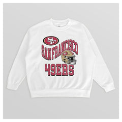 San Francisco 49ers Gameday Couture Women's Oversized Hard Earned Premium Fleece Pullover Sweatshirt - White - NFL