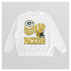 Green Bay Packers Gameday Couture Women's Oversized Hard Earned Premium Fleece Pullover Sweatshirt - White - NFL
