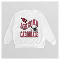 Arizona Cardinals Gameday Couture Women's Oversized Hard Earned Premium Fleece Pullover Sweatshirt - White - NFL