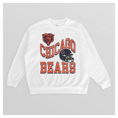 Chicago Bears Gameday Couture Women's Oversized Hard Earned Premium Fleece Pullover Sweatshirt - White - NFL