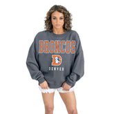 Denver Broncos Gameday Couture Women's Bring Your Energy Oversized Premium Fleece Pullover Sweatshirt - Charcoal - NFL