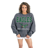 Philadelphia Eagles Gameday Couture Women's Bring Your Energy Oversized Premium Fleece Pullover Sweatshirt - Charcoal - NFL