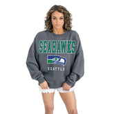 Seattle Seahawks Gameday Couture Women's Bring Your Energy Oversized Premium Fleece Pullover Sweatshirt - Charcoal - NFL
