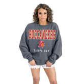 Tampa Bay Buccaneers Gameday Couture Women's Bring Your Energy Oversized Premium Fleece Pullover Sweatshirt - Charcoal - NFL
