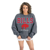Buffalo Bills Gameday Couture Women's Bring Your Energy Oversized Premium Fleece Pullover Sweatshirt - Charcoal - NFL
