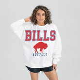Buffalo Bills Gameday Couture Women's Classic Sunday Drives Oversized Premium Fleece Pullover Sweatshirt - White - NFL