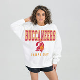 Tampa Bay Buccaneers Gameday Couture Women's Classic Sunday Drives Oversized Premium Fleece Pullover Sweatshirt - White - NFL