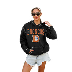 Denver Broncos Gameday Couture Women's Studded Pullover Hoodie - Black - NFL