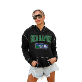 Seattle Seahawks Gameday Couture Women's Studded Pullover Hoodie - Black - NFL