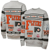 Philadelphia Flyers Mitchell & Ness Youth Allover Print Fleece Crewneck Sweatshirt - Heather Gray | NHL discount