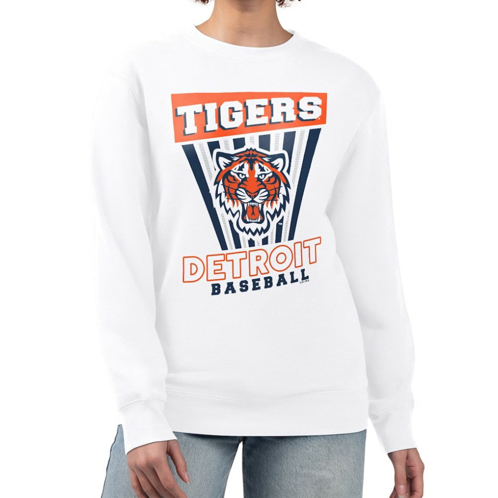 Detroit Tigers Starter Women's Poster Print Team Fleece Pullover Sweatshirt Sale