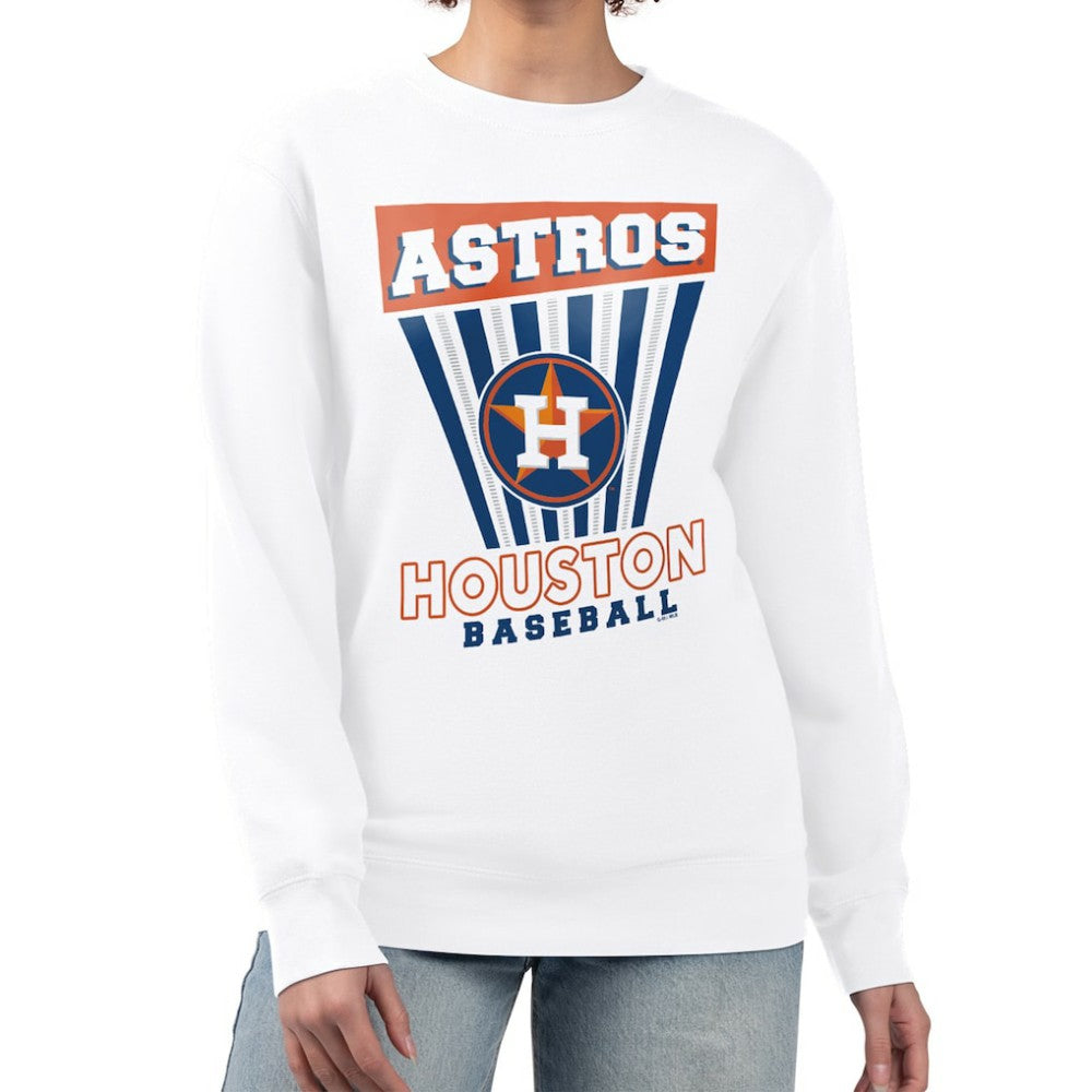 Houston Astros Starter Women's Poster Print Team Fleece Pullover Sweatshirt Outlet
