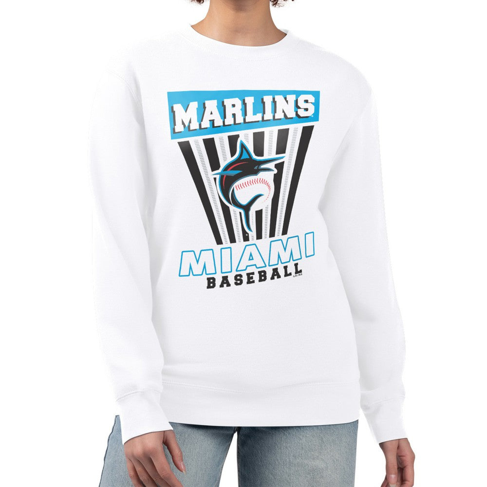 Miami Marlins Starter Women's Poster Print Team Fleece Pullover Sweatshirt Near Me