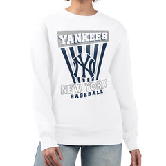 New York Yankees Starter Women's Poster Print Team Fleece Pullover Sweatshirt Sale