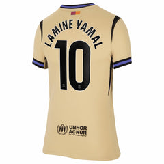 Nike - Lamine Yamal Barcelona Women's 2025/26 Away Stadium Replica Jersey - Gold