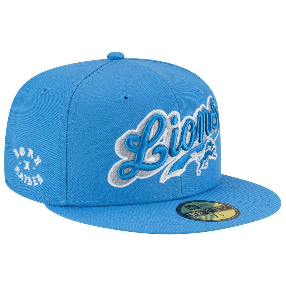 Detroit Lions New Era Born x Raised 59FIFTY Fitted Hat - Blue - NFL