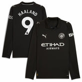 Puma - Erling Haaland Manchester City 2025/26 Away Replica Long Sleeve Player Jersey - Black