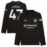 Puma - Phil Foden Manchester City Away 2025/26 Replica Long Sleeve Player Jersey - Black