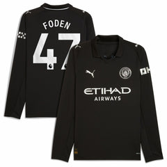 Puma - Phil Foden Manchester City Away 2025/26 Replica Long Sleeve Player Jersey - Black