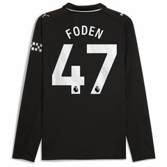 Puma - Phil Foden Manchester City Away 2025/26 Replica Long Sleeve Player Jersey - Black