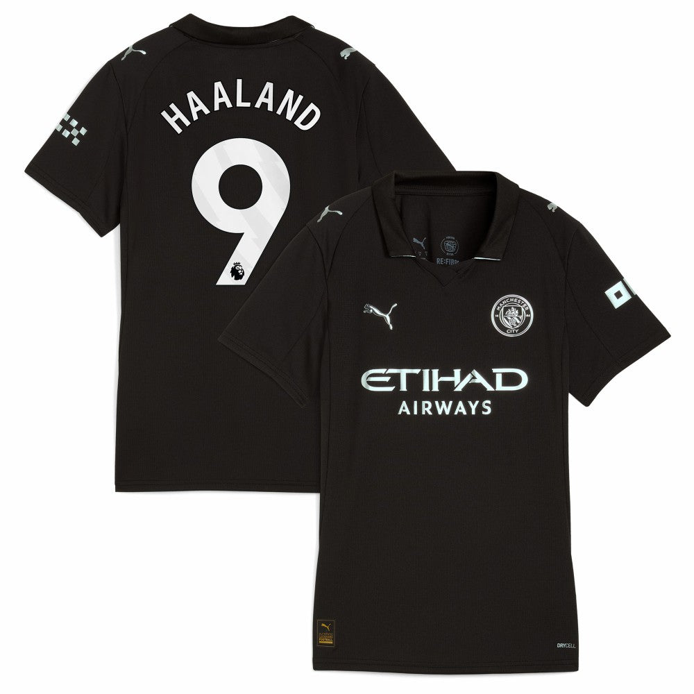 Puma - Erling Haaland Manchester City Women's 2025/26 Away Replica Player Jersey - Black