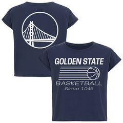 Golden State Warriors Sportiqe Women's Athletic Club Collection Alana Premium Cropped T-Shirt Blue