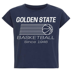Golden State Warriors Sportiqe Women's Athletic Club Collection Alana Premium Cropped T-Shirt Blue