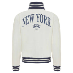 New York Knicks Sportiqe Women's Athletic Club Collection Sutton French Terry Full-Zip Jacket Cream