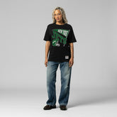 New York Jets Women's Team Dynamic Boyfriend T-Shirt - Black - Mitchell & Ness