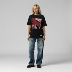 Kansas City Chiefs Women's Team Dynamic Boyfriend T-Shirt - Black - Mitchell & Ness