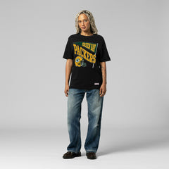 Green Bay Packers Women's Team Dynamic Boyfriend T-Shirt - Black - Mitchell & Ness
