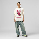 Arizona Cardinals Women's Logo Rise Boyfriend T-Shirt - Cream - Mitchell & Ness