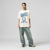 Indianapolis Colts Women's Logo Rise Boyfriend T-Shirt - Cream - Mitchell & Ness