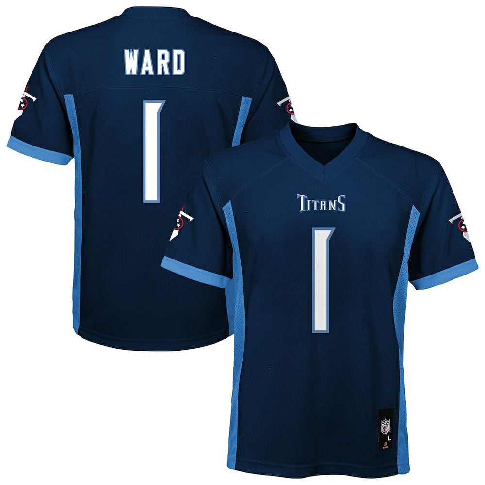 Cameron Ward Tennessee Titans Youth Replica Player Jersey - Navy - NFL