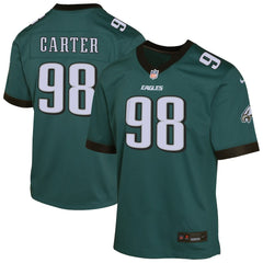 Jalen Carter Philadelphia Eagles Youth Game Player Jersey - Midnight Green - Nike