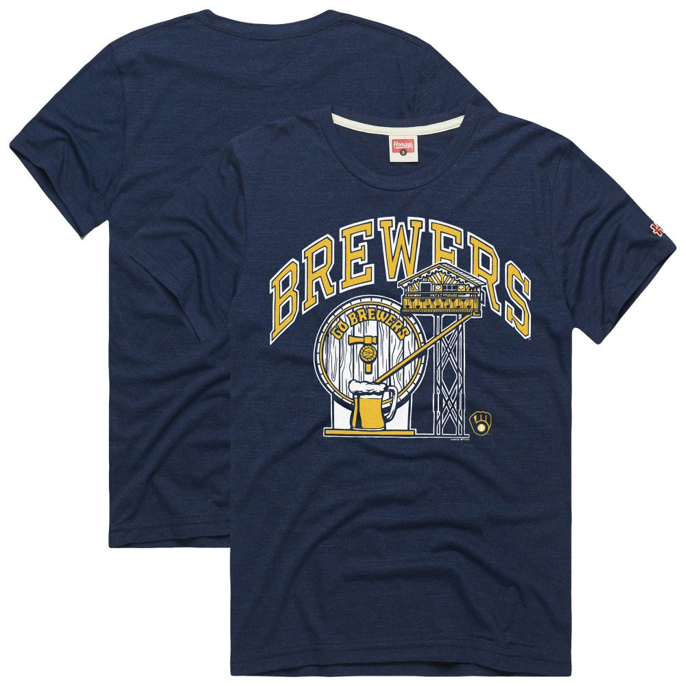 Milwaukee Brewers Homage Hyper Local Refresh Tri-Blend T-Shirt Discount