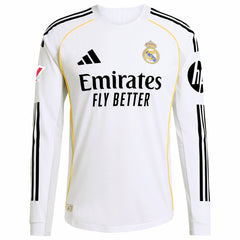 Adidas - Kylian Mbappé Real Madrid 2025/26 Home Long Sleeve Player Jersey - White