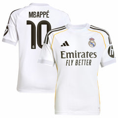 Adidas - Kylian Mbappé Real Madrid Youth 2025/26 Home Replica Player Jersey - White