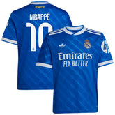 Adidas - Kylian Mbappé Real Madrid Youth 2025/26 Third Replica Player Jersey - Blue