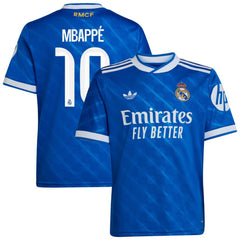 Adidas - Kylian Mbappé Real Madrid Youth 2025/26 Third Replica Player Jersey - Blue