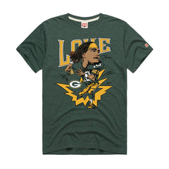Jordan Love Green Bay Packers Homage Unisex Caricature Player Graphic Tri-Blend T-Shirt - Green - NFL