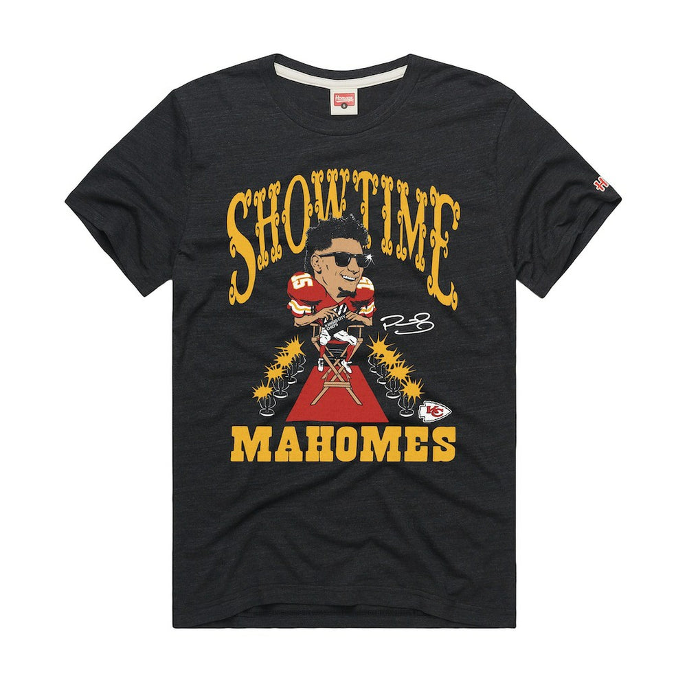 Patrick Mahomes Kansas City Chiefs Homage Unisex Caricature Player Graphic Tri-Blend T-Shirt - Charcoal - NFL