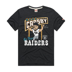 Maxx Crosby Las Vegas Raiders Homage Unisex Caricature Player Graphic Tri-Blend T-Shirt - Charcoal - NFL