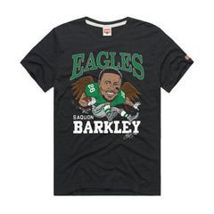 Saquon Barkley Philadelphia Eagles Homage Unisex Caricature Player Graphic Tri-Blend T-Shirt - Charcoal - NFL
