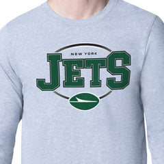 New York Jets Starter Team Track Graphic Long Sleeve T-Shirt - Heather Gray - NFL