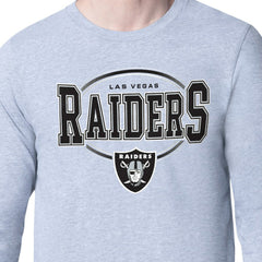Las Vegas Raiders Starter Team Track Graphic Long Sleeve T-Shirt - Heather Gray - NFL