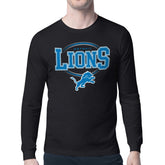 Detroit Lions Starter Team Track Graphic Long Sleeve T-Shirt - Black - NFL